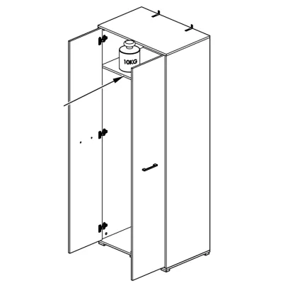 Dvoudveřová předsíňová skříň RUAN - světlá sonoma