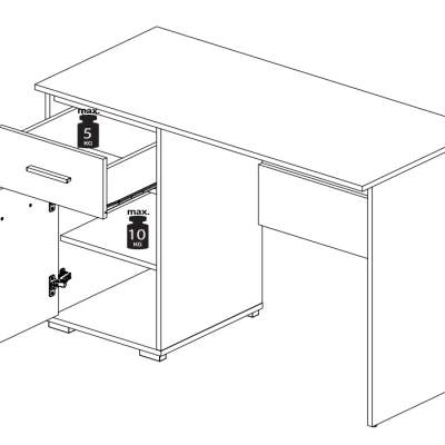 Psací stůl GVENDA - světlý dub sonoma
