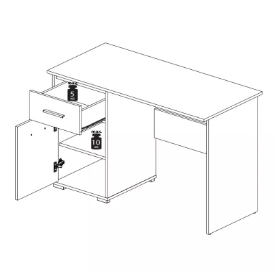 Psací stůl GVENDA - světlý dub sonoma