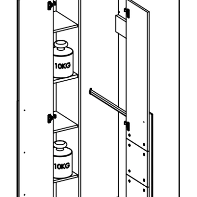 Rohová skříň INNES - šířka 82 cm, buk fjord / bílá / šedá platina