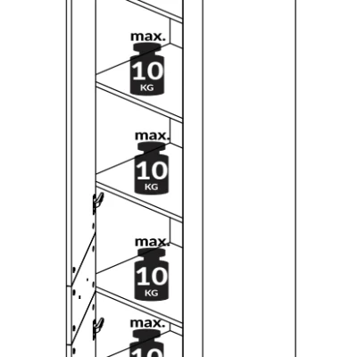 Úzká policová skříň KAELA - levá, světlý dub sonoma / sonoma lanýž
