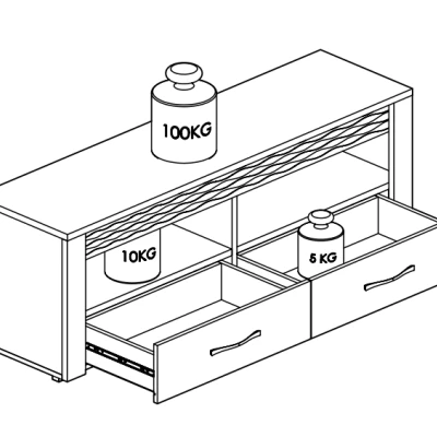 TV stolek DERIKA - bílá borovice