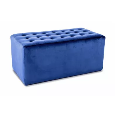 Široký čalouněný taburet ALFONS - modrý
