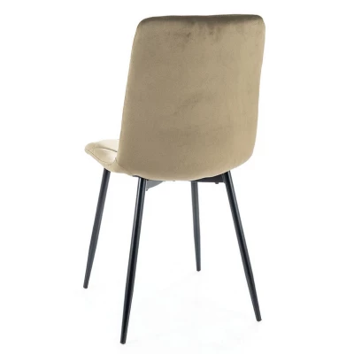 Čalouněná jídelní židle WIEKA - černá / olivová