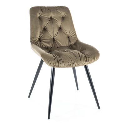 Čalouněná židle NUTALA - černá / olivová
