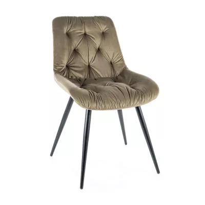 Čalouněná židle NUTALA - černá / olivová