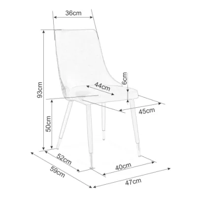 Čalouněná židle LOTKA 3 - černá / skořicová