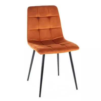 Čalouněná jídelní židle LUMI 3 - černá / skořicová