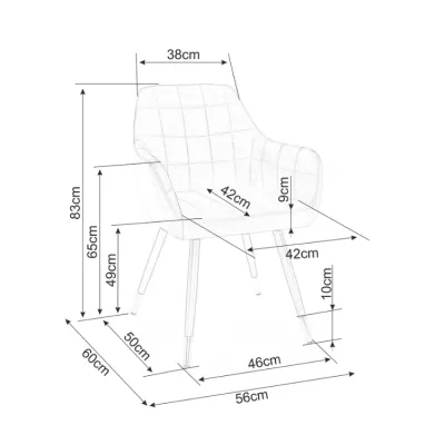 Čalouněná jídelní židle LUMI 3 - černá / skořicová