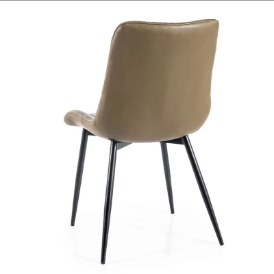 Čalouněná jídelní židle LEANDRA 1 - černá / olivová