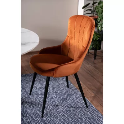 Stylová jídelní židle RUNA - černá / skořicová