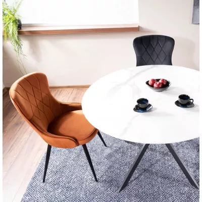 Stylová jídelní židle RUNA - černá / skořicová