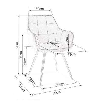 Čalouněná jídelní židle ORNELA - skořicová / černá