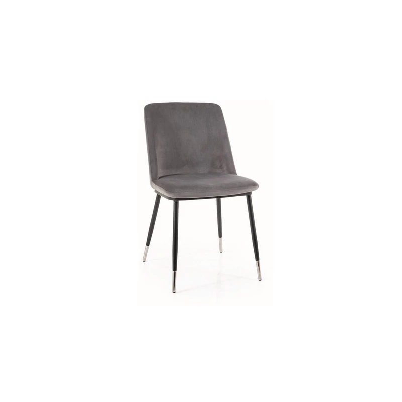 Čalouněná jídelní židle LANA - černá / chrom / šedá
