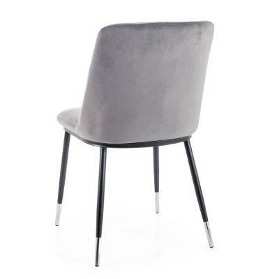 Čalouněná jídelní židle LANA - černá / chrom / šedá