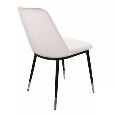 Čalouněná jídelní židle LANA - černá / chrom / světle šedá