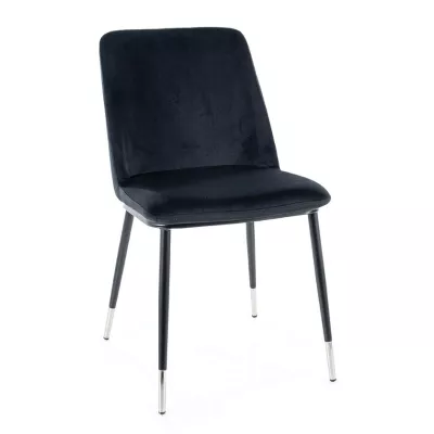 Čalouněná jídelní židle LANA - černá / chrom