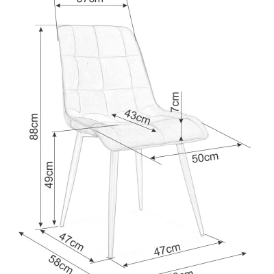 Čalouněná jídelní židle LYA - starorůžová / zlatá