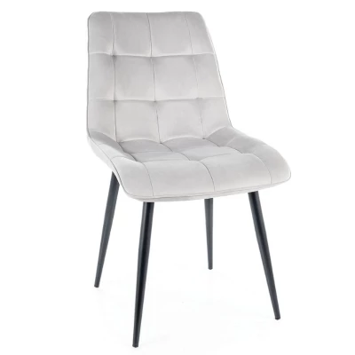 Čalouněná jídelní židle LYA - světle šedá / černá