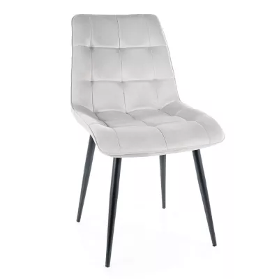Čalouněná jídelní židle LYA - světle šedá / černá