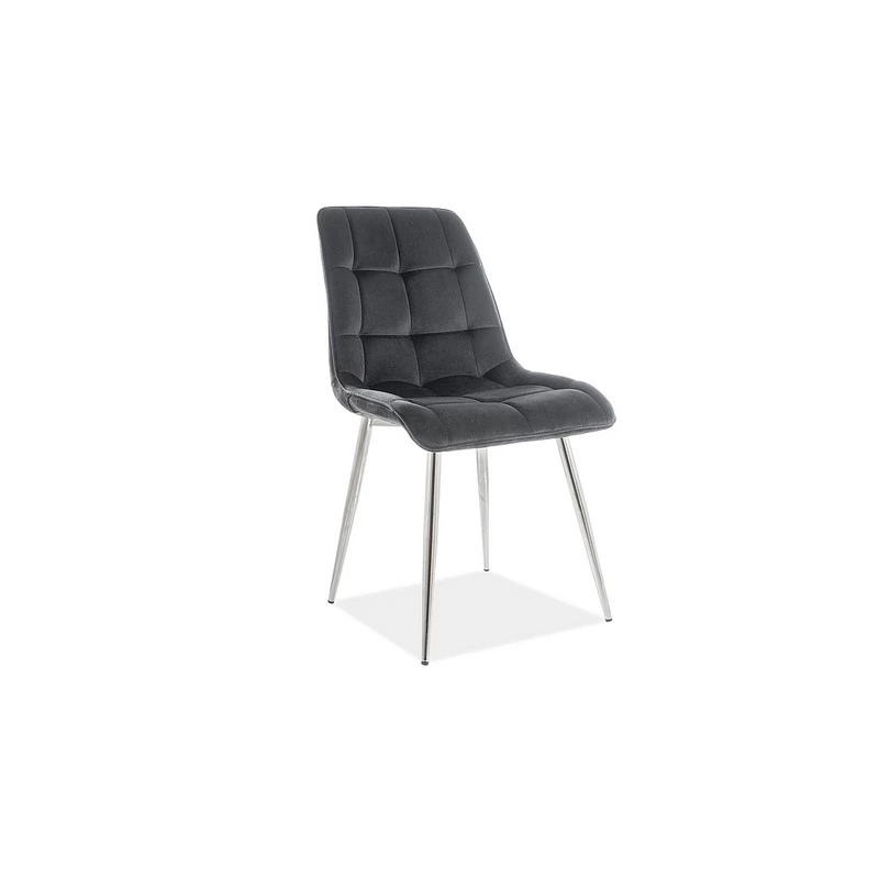 Čalouněná jídelní židle LYA - černá / chrom