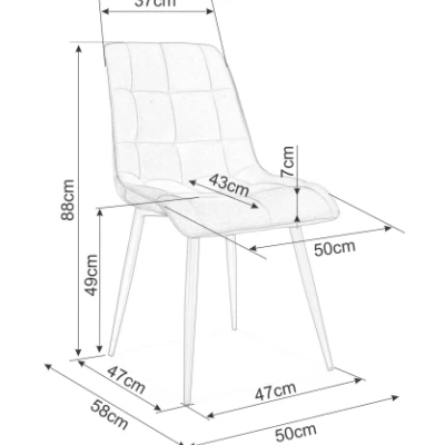 Jídelní židle LYA 4 - tyrkysová / dub