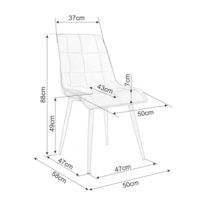 Jídelní židle LYA 4 - modrá / dub