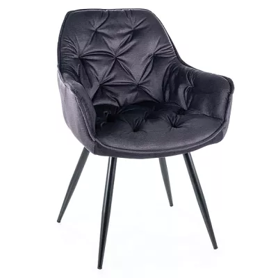 Jídelní židle s područkami LUSINE - černá / šedá