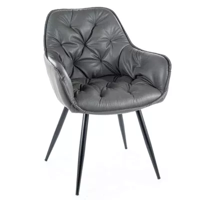 Čalouněná židle LUSINE - světle šedá / černá
