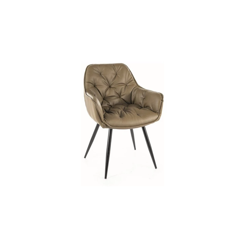 Čalouněná židle LUSINE - olivová / černá