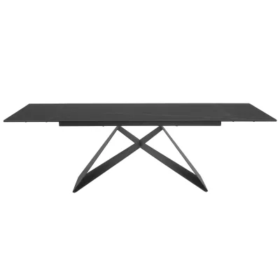 Rozkládací jídelní stůl VIDOR 3 - 160x90, černý / matný černý