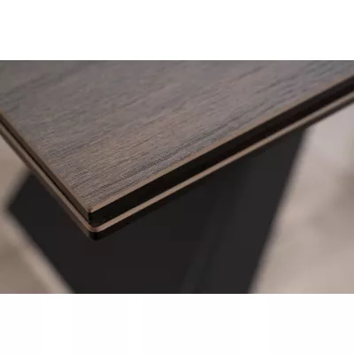 Rozkládací jídelní stůl VIDOR 3 - 160x90, hnědý / matný černý