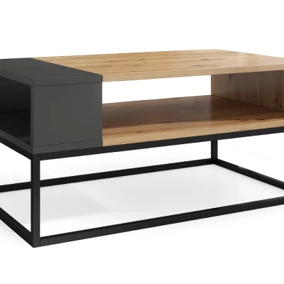 Konferenční stolek LANDON - dub artisan / antracit / černý