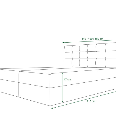VÝPRODEJ - Moderní postel s úložným prostorem 160x200 STIG 5 - zelená
