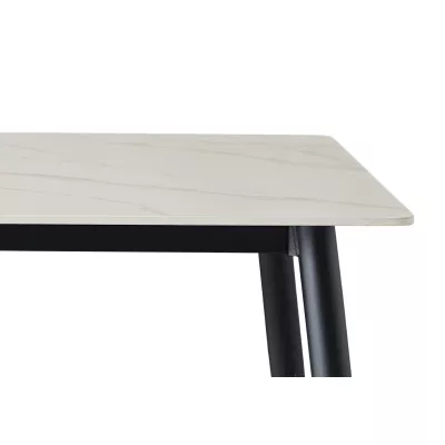 Jídelní stůl JUSEF - 130x70, bílý / černý