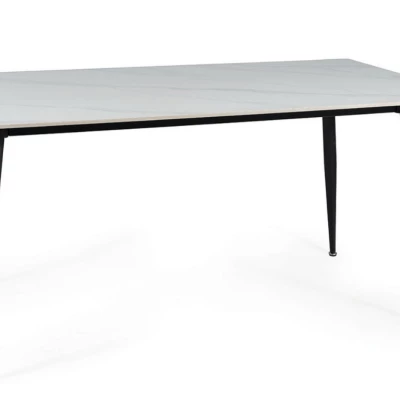 Jídelní stůl JUSEF - 160x90, bílý / černý