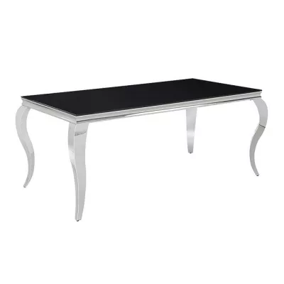 Jídelní stůl PREDRAG - 180x90, černý / chrom