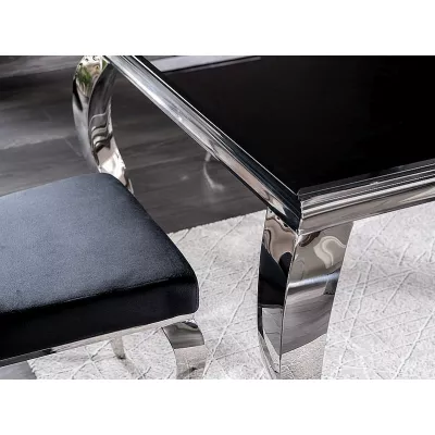 Jídelní stůl PREDRAG - 180x90, černý / chrom
