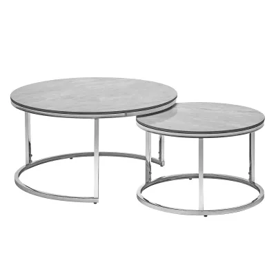 Set konferenčních stolků JONES - šedý / chrom