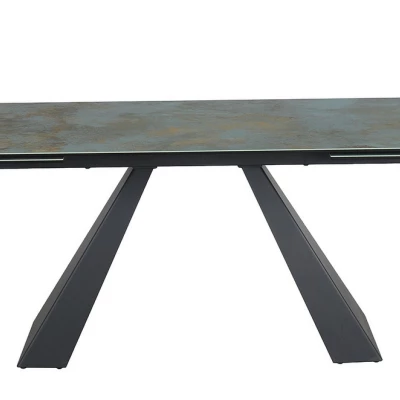 Rozkládací jídelní stůl GEDEON 1 - 160x90, tyrkysový / matný černý