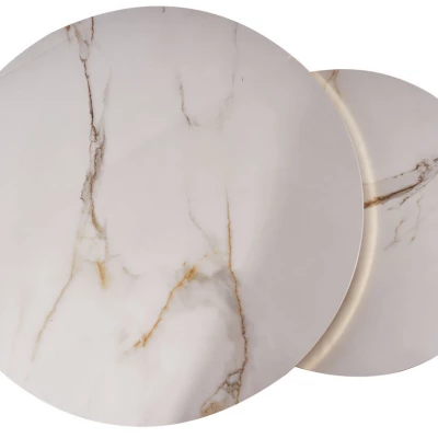 Set konferenčních stolků JONES 80 - bílý / zlatý