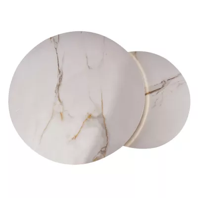 Set konferenčních stolků JONES 80 - bílý / zlatý