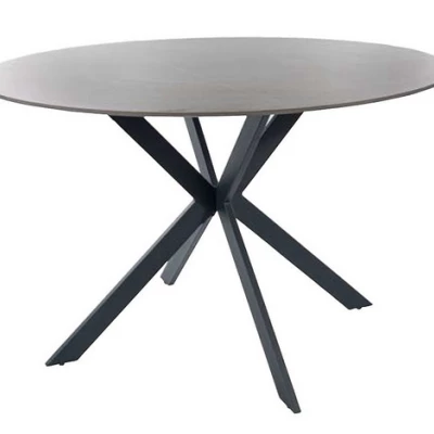 Kulatý jídelní stůl KAMILO - šedý / černý
