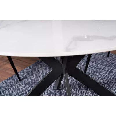 Kulatý jídelní stůl KAMILO - bílý / černý