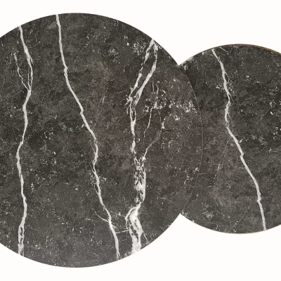 Sada konferenčních stolků GLEN - černý mramor / černý