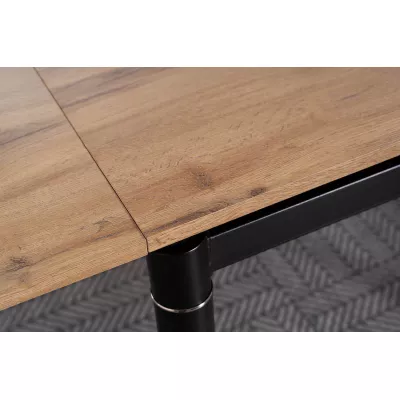 Rozkládací jídelní stůl KLEMENT - 80x80, dub artisan / černý matný