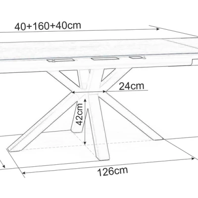 Rozkládací jídelní stůl AXEL - hnědý / černý