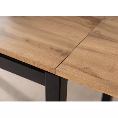 Rozkládací jídelní stůl IZYDOR - 110x74, dub artisan / matný černý