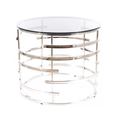 Konferenční stolek LAMBRO - sklo / stříbrný