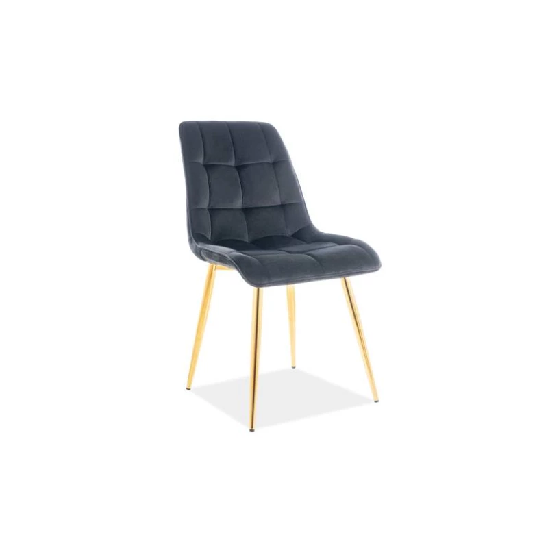 Čalouněná jídelní židle LYA - černá / zlatá